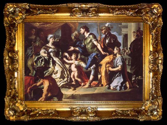 framed  Francesco Solimena Dido Receiving Aeneas and Cupid Disguised as Ascanius, ta009-2